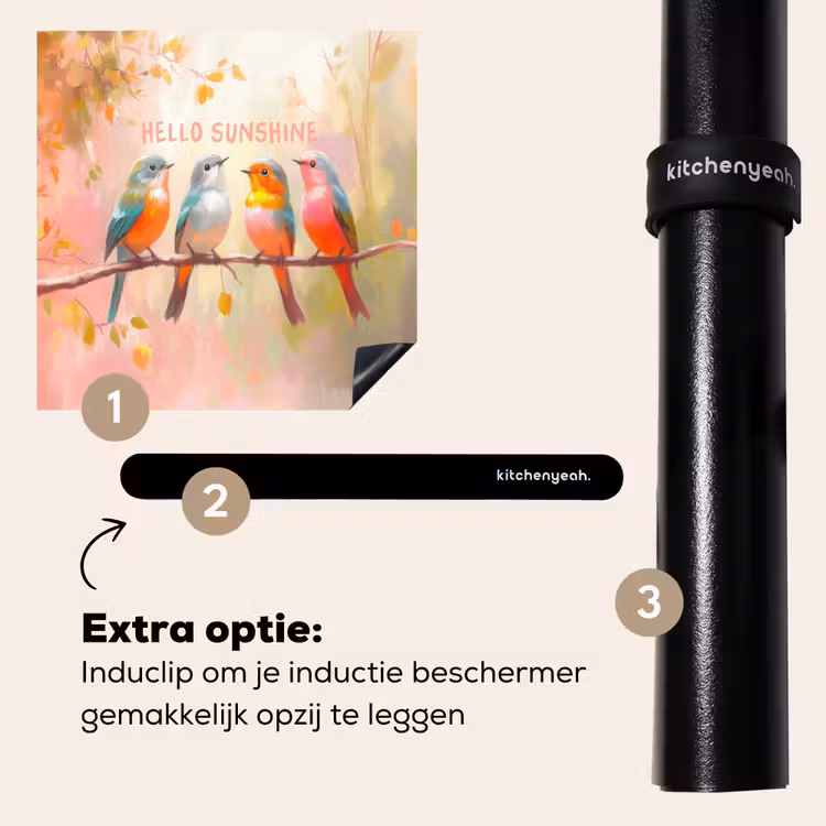 Inductie beschermer - Vogels - Tak - Quote - Roze — 8