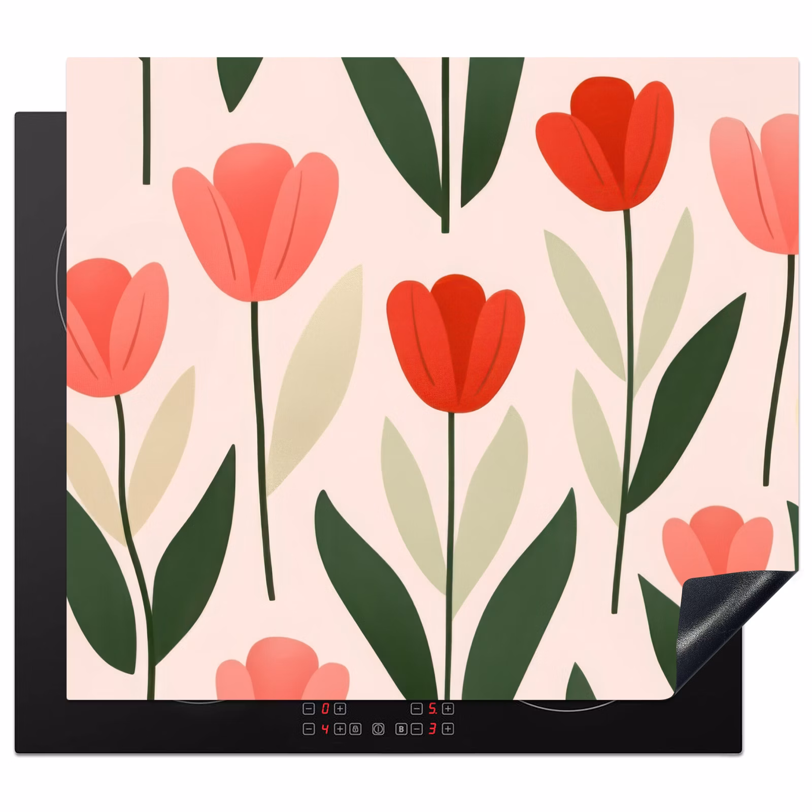 Inductie beschermer - Tulpen - Modern - Roze — 1