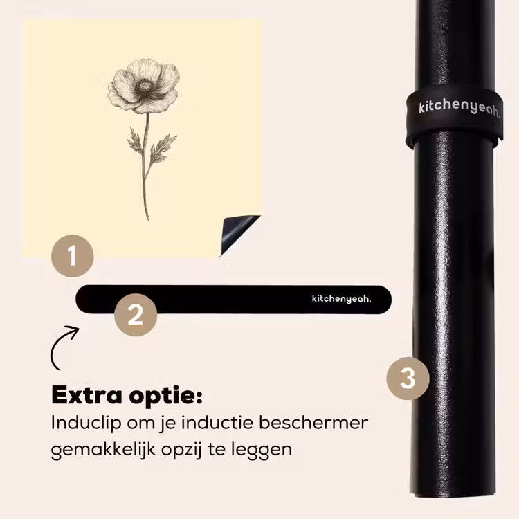 Inductie beschermer - Klaproos - Illustratie - Zwart — 8