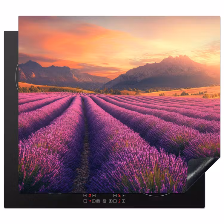 Inductie beschermer - Lavendelveld - Zonsondergang - Paars — 1