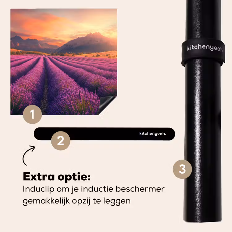 Inductie beschermer - Lavendelveld - Zonsondergang - Paars — 8