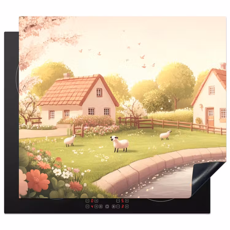 Inductie beschermer - Schapen - Huisje - Platteland — 1
