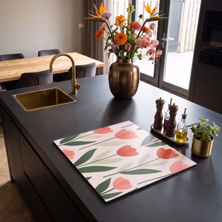 Inductie beschermer - Tulpen - Modern - Roze — 2