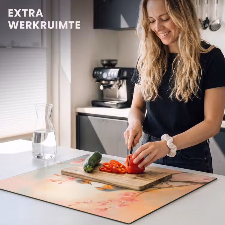 Inductie beschermer - Roodborstjes - Sierlijk - Bloesemtak — 5