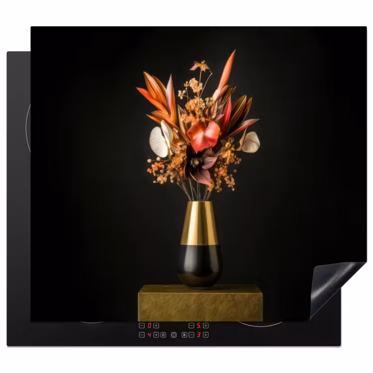 Inductie beschermer - Exotisch - Boeket - Vaas - Goud — 1