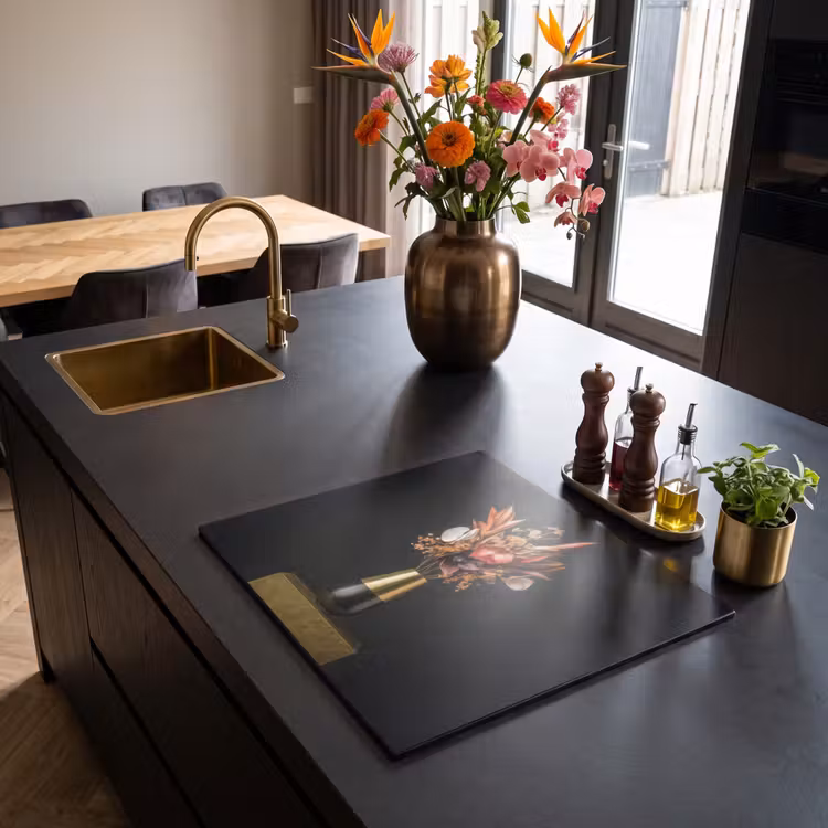 Inductie beschermer - Exotisch - Boeket - Vaas - Goud — 2