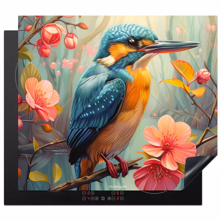 Inductie beschermer - IJsvogel - Kleurrijk - Vogels — 1