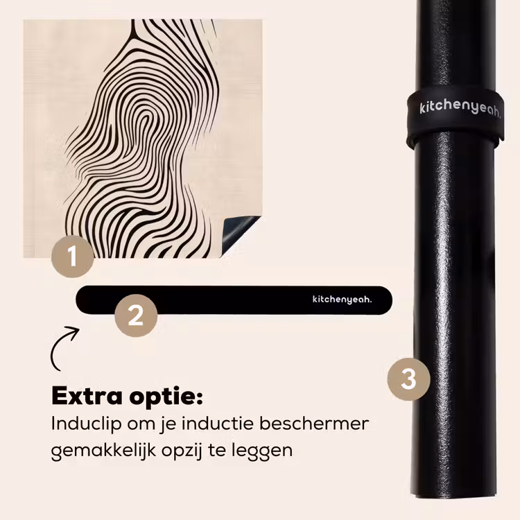 Inductie beschermer - Lijnen - Abstract - Golvend - Zwart — 8