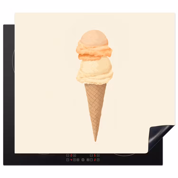 Inductie beschermer - Minimalistisch - Schepijs - Hoorntje - Beige — 1