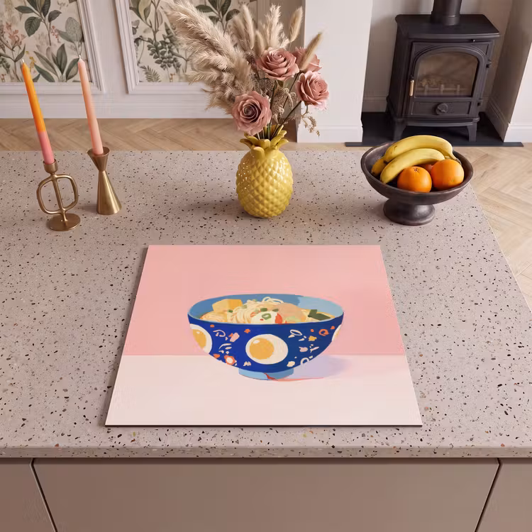 Inductie beschermer - Noodles - Kom - Blauw - Illustratie — 3