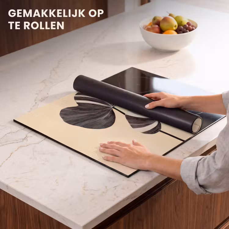 Inductie beschermer - Zwart - Bladeren - Strepen - Minimalistisch — 7