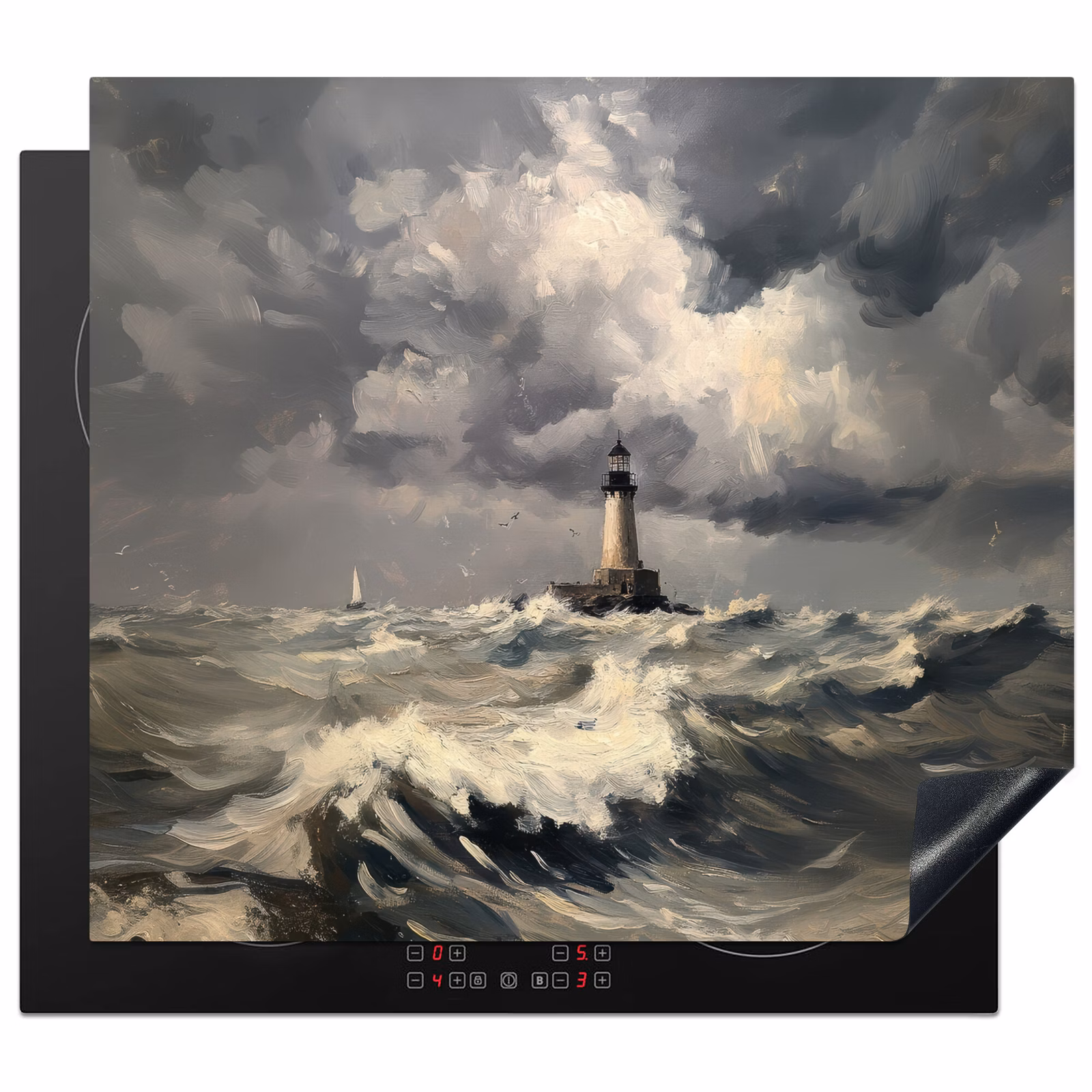 Inductie beschermer - Vuurtoren - Golven - Storm — 1