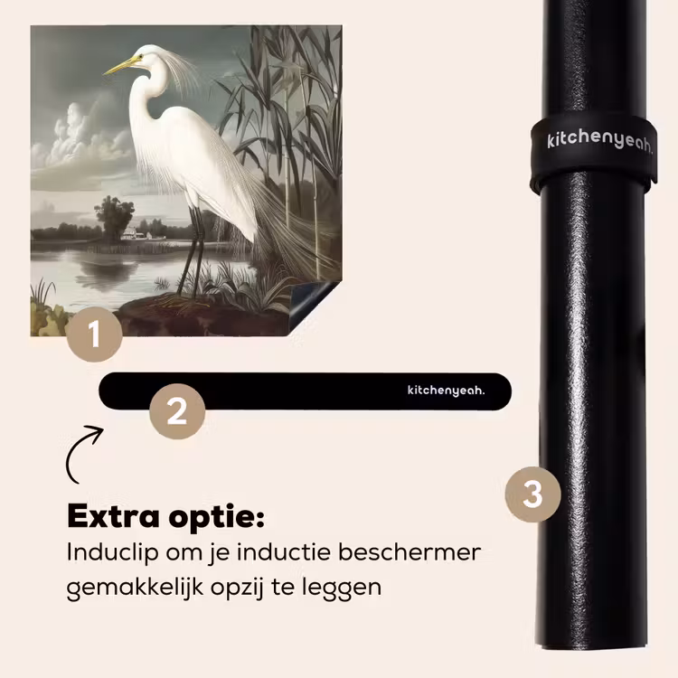 Inductie beschermer - Reiger - Planten - Wolken - Wit — 8