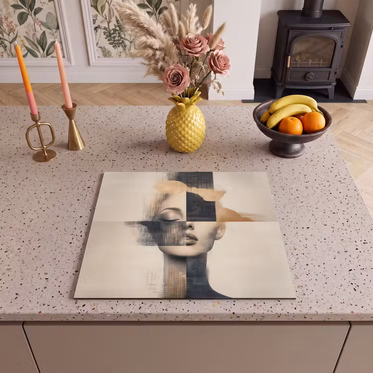 Inductie beschermer - Goud - Vrouw - Rechthoeken — 3