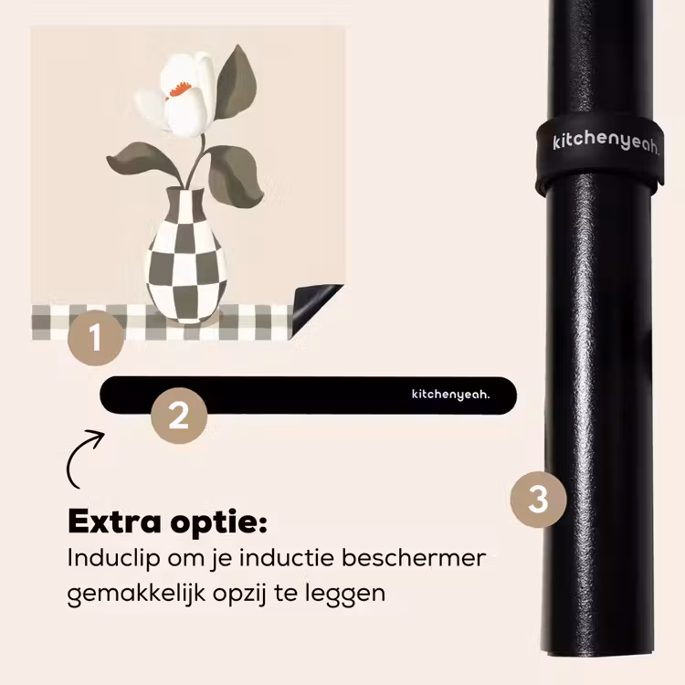 Inductie beschermer - Vaas - Geruit - Groen - Bloem — 8
