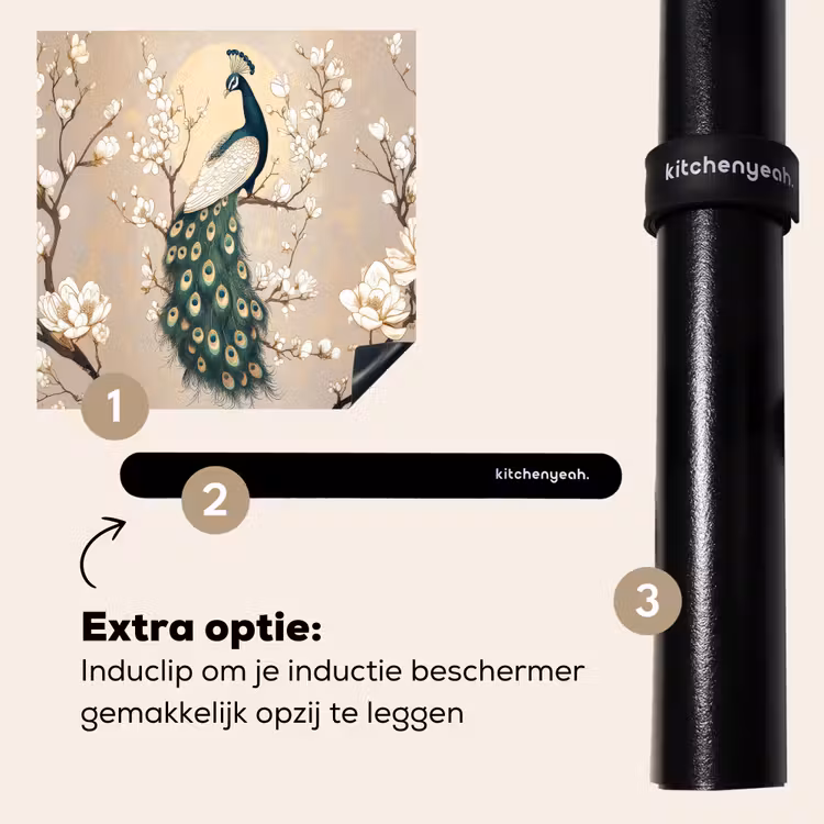 Inductie beschermer - Pauw - Tak - Bloemen — 8