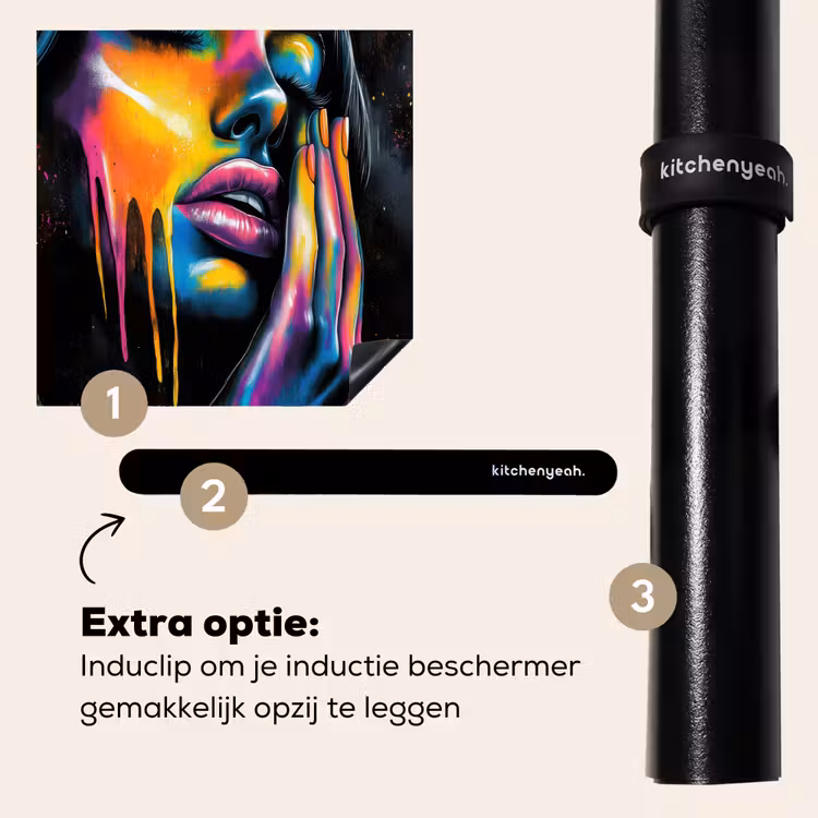 Inductie beschermer - Vrouw - Gezicht - Verf - Kunstzinnig — 8