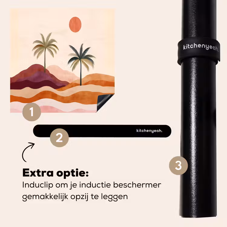 Inductie beschermer - Palmbomen - Abstract - Zon - Heuvels — 8