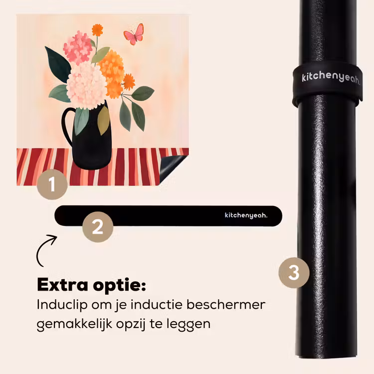 Inductie beschermer - Vaas - Bloemen - Vlinder - Rood — 8
