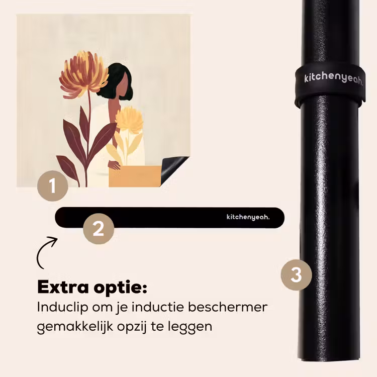 Inductie beschermer - Vrouw - Minimalistisch - Bloem — 8