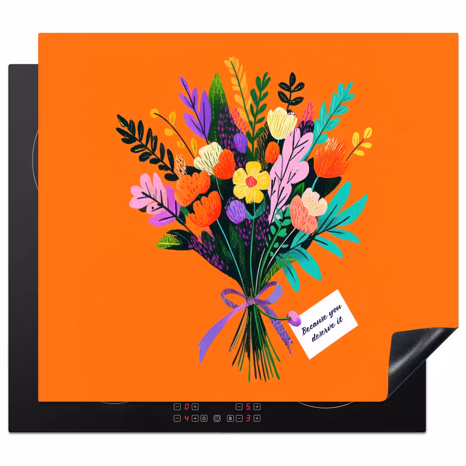 Inductie beschermer - Kaartje - Boeket - Bloemen — 1
