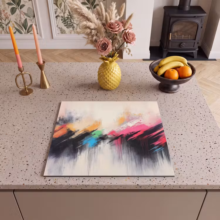 Inductie beschermer - Dynamisch - Abstract - Kleurrijk - Zwart — 3