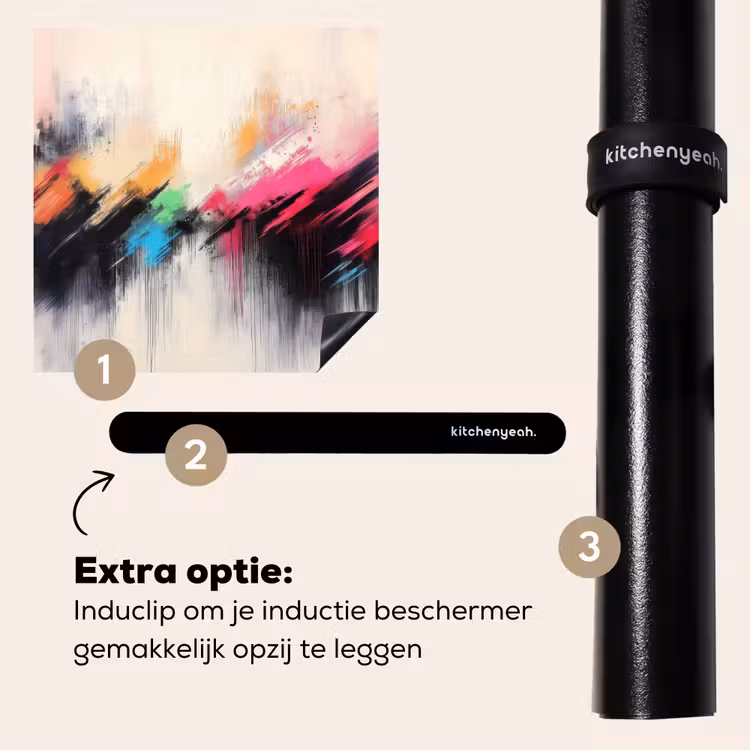 Inductie beschermer - Dynamisch - Abstract - Kleurrijk - Zwart — 8