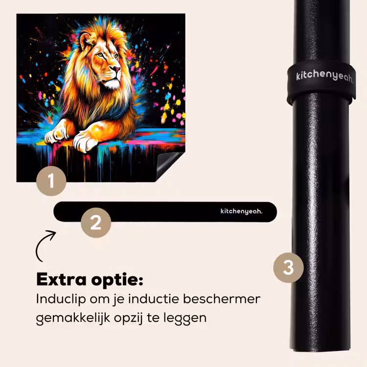 Inductie beschermer - Leeuw - Kleurrijk - Spetters — 8