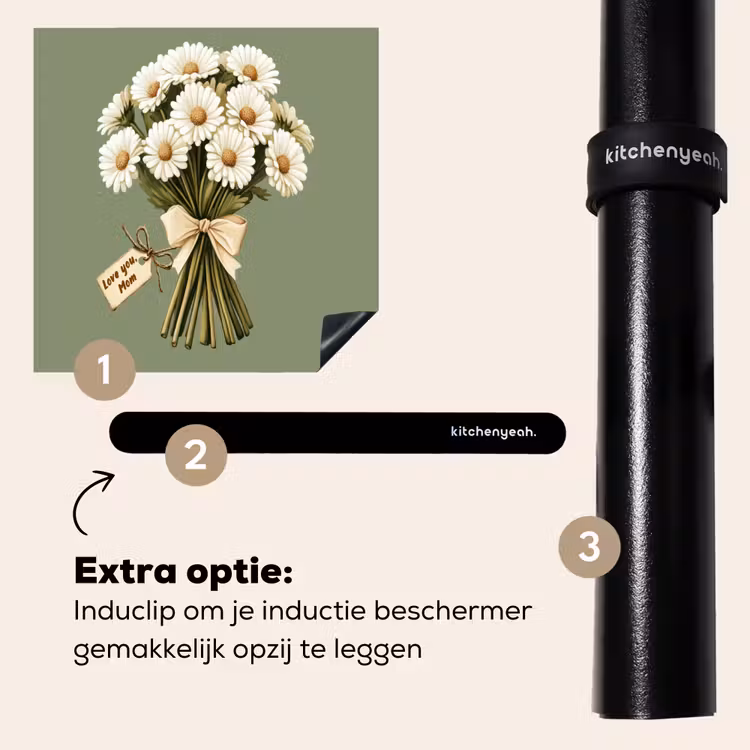 Inductie beschermer - Lint - Boeket - Groen - Quote — 8
