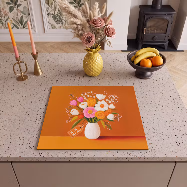 Inductie beschermer - Vaas - Bloemen - Oranje — 3