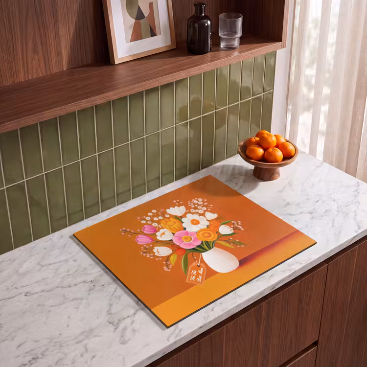 Inductie beschermer - Vaas - Bloemen - Oranje — 4