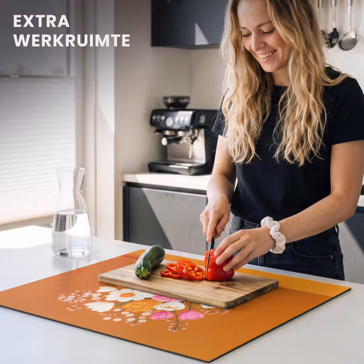 Inductie beschermer - Vaas - Bloemen - Oranje — 5