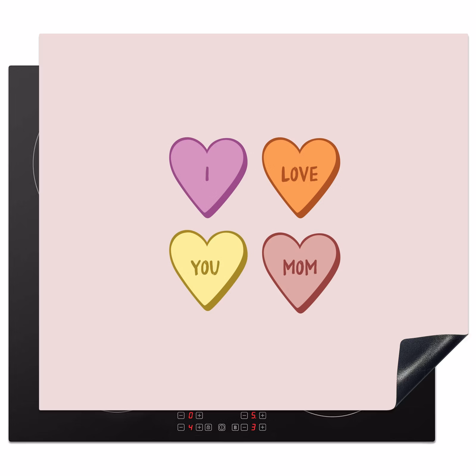 Inductie beschermer - Hartjes - Pastel - Liefde - Moeder — 1