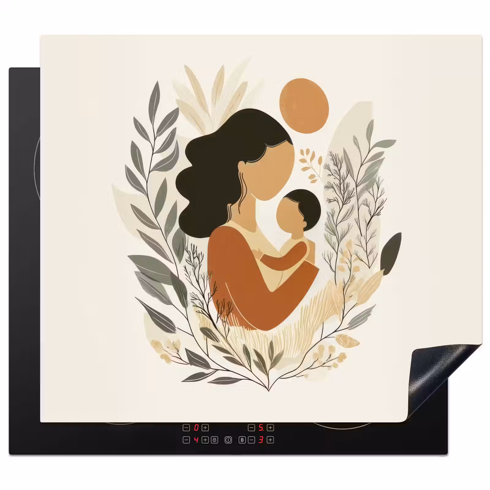 Inductie beschermer - Illustratie - Moeder - Kind - Liefdevol — 1