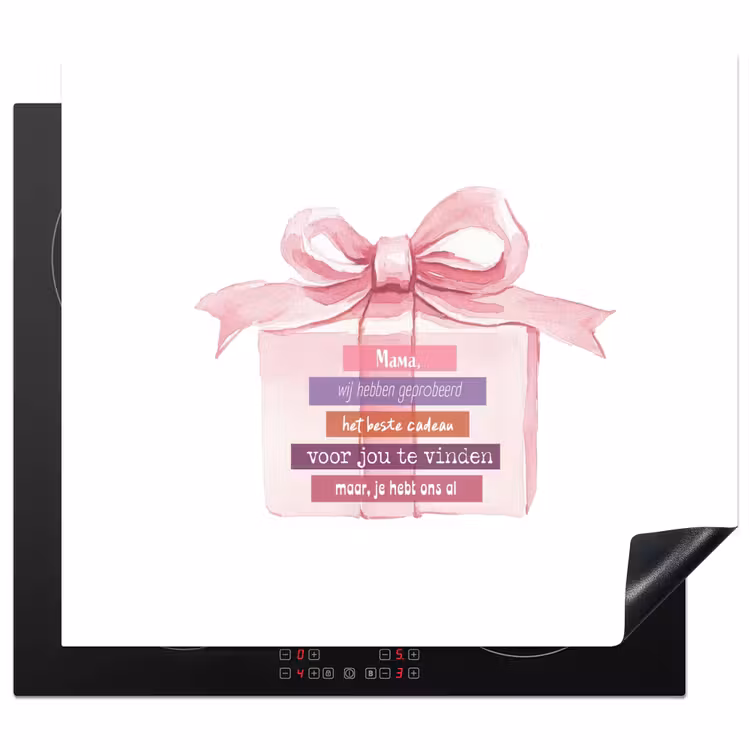 Inductie beschermer - Cadeau - Strik - Tekst - Roze — 1