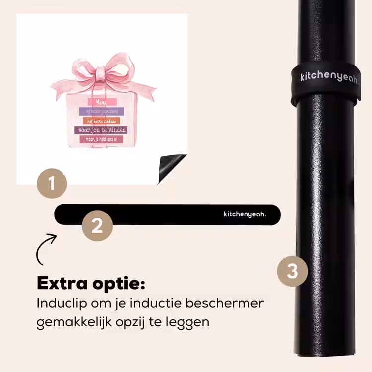Inductie beschermer - Cadeau - Strik - Tekst - Roze — 8