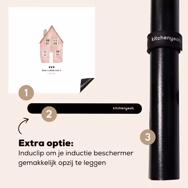 Inductie beschermer - Huisje - Roze - Quote - Moeder — 8