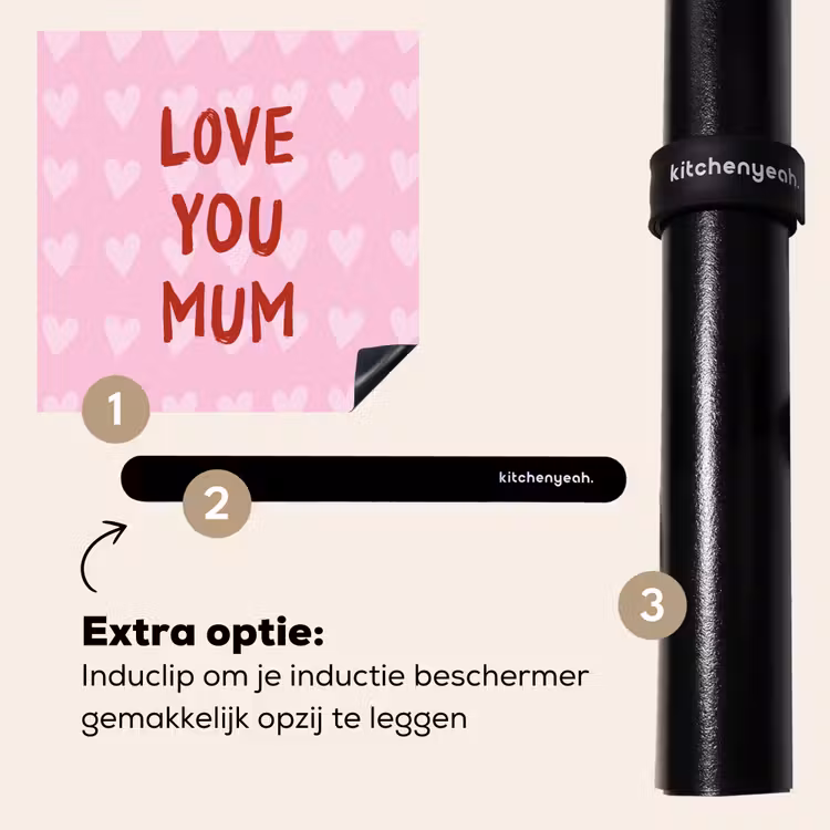 Inductie beschermer - Love - Quote - Moeder - Rood — 8