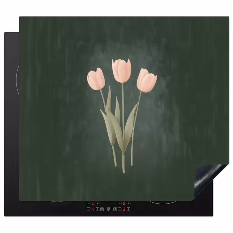 Inductie beschermer - Tulpen - Liefde - Donkergroen — 1