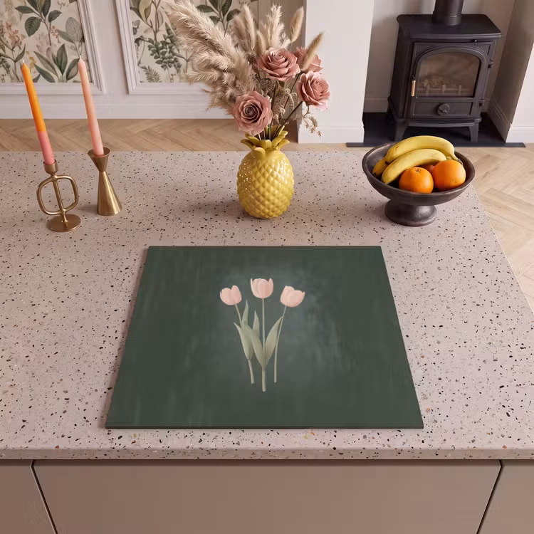 Inductie beschermer - Tulpen - Liefde - Donkergroen — 3