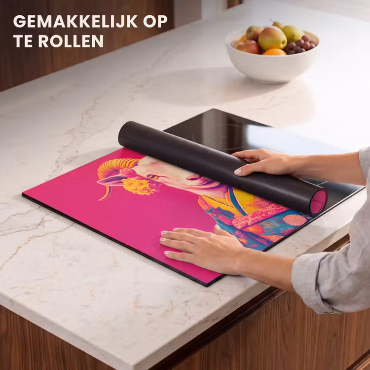 Inductie beschermer - Geit - Hoorns - Kimono - Kleurrijk — 7