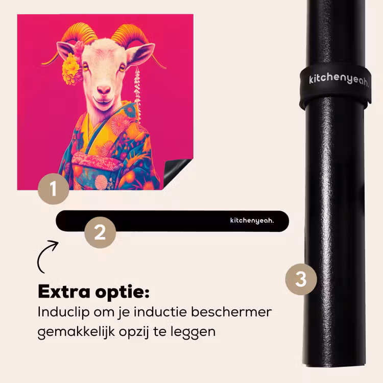 Inductie beschermer - Geit - Hoorns - Kimono - Kleurrijk — 8