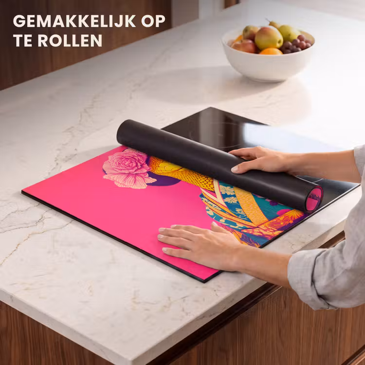 Inductie beschermer - Hagedis - Bloemen - Roze - Kimono — 7