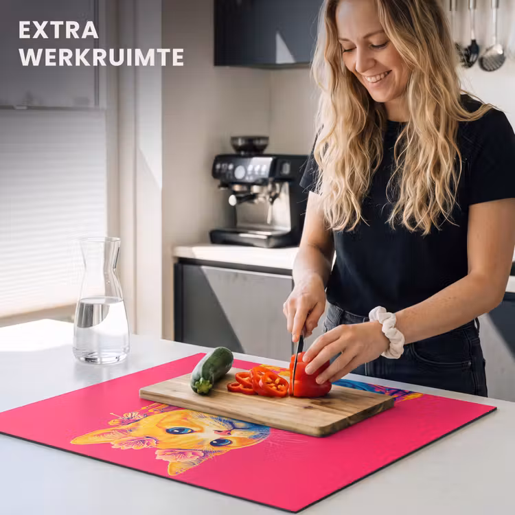 Inductie beschermer - Kat - Kimono - Bloemen - Roze — 5