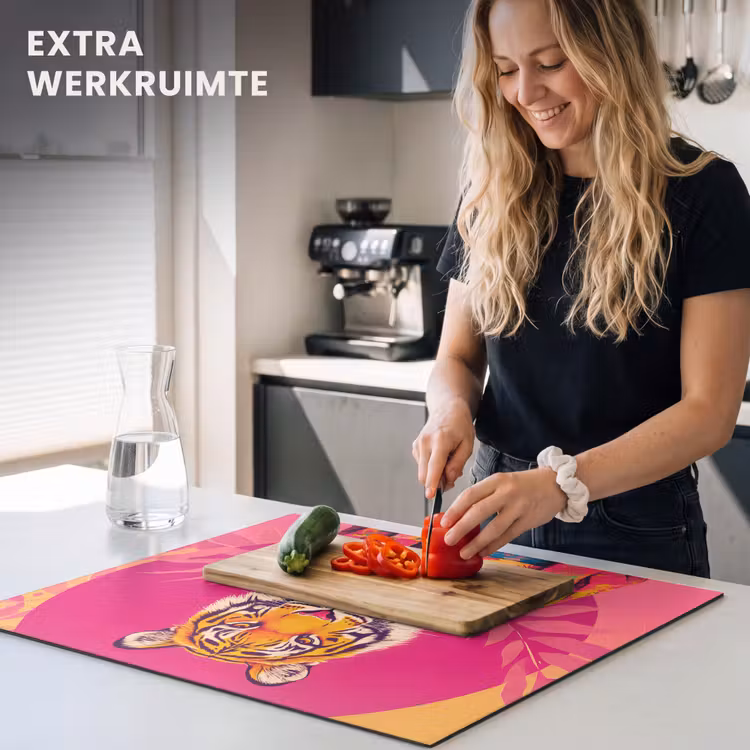 Inductie beschermer - Tijger - Kimono - Planten - Roze — 5