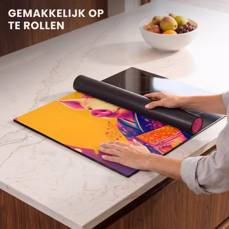 Inductie beschermer - Varken - Bloemkroon - Kimono - Abstract — 7