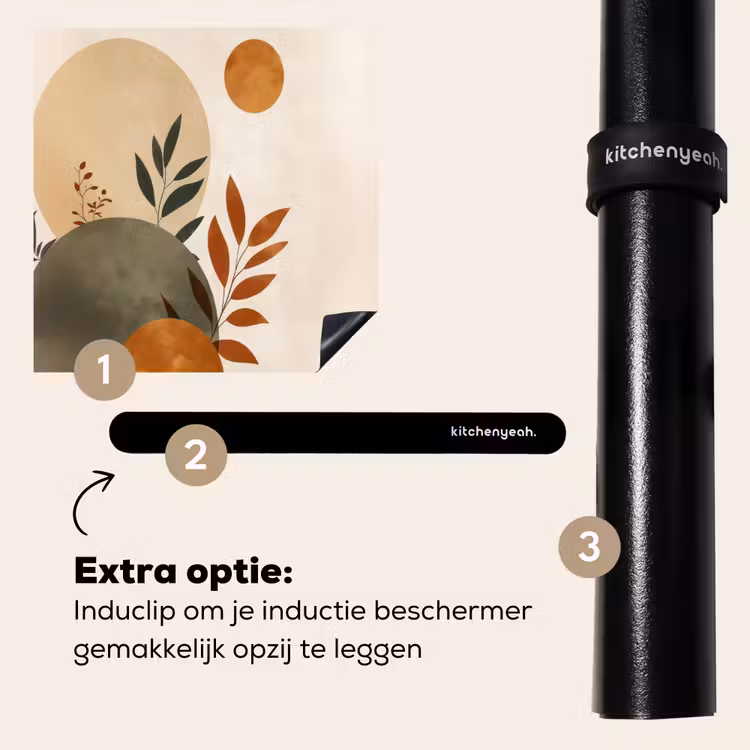 Inductie beschermer - Vormen - Rond - Bladeren - Beige — 8