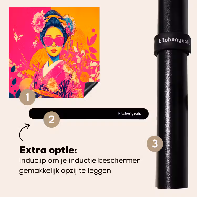 Inductie beschermer - Vrouw - Zonnebril - Abstract - Oranje — 8