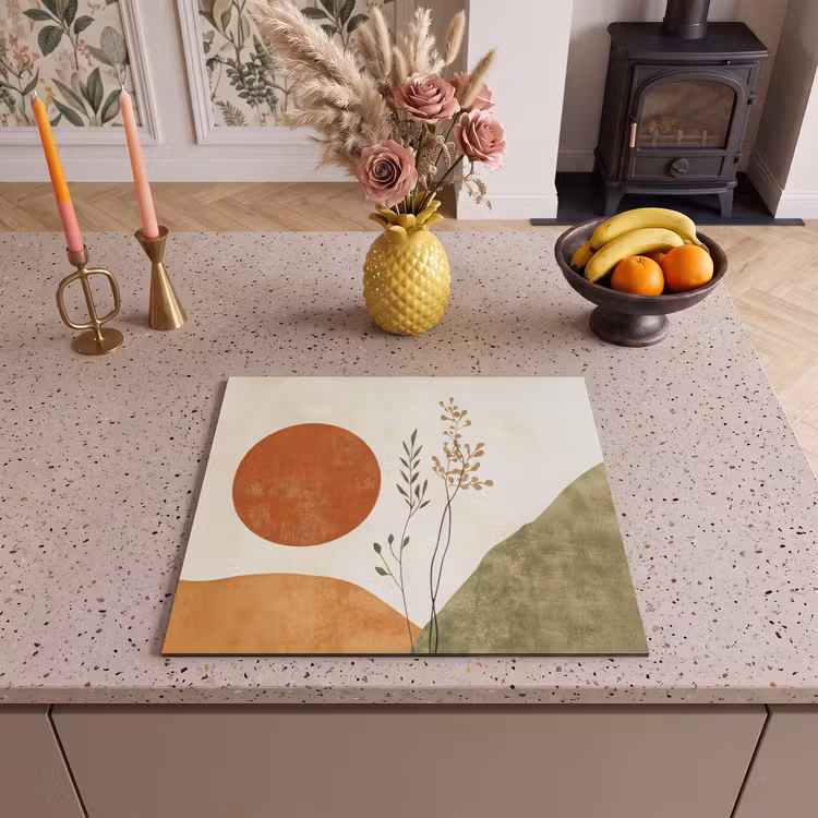 Inductie beschermer - Zon - Abstract - Takken - Oranje — 3