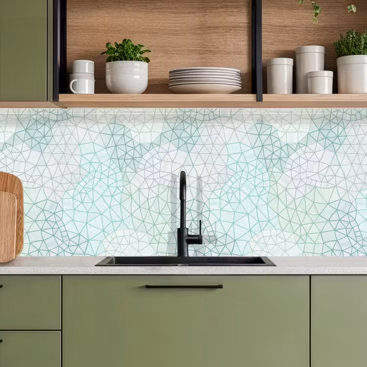 Keuken achterwand - Geometrie - Patroon - Groen — 7